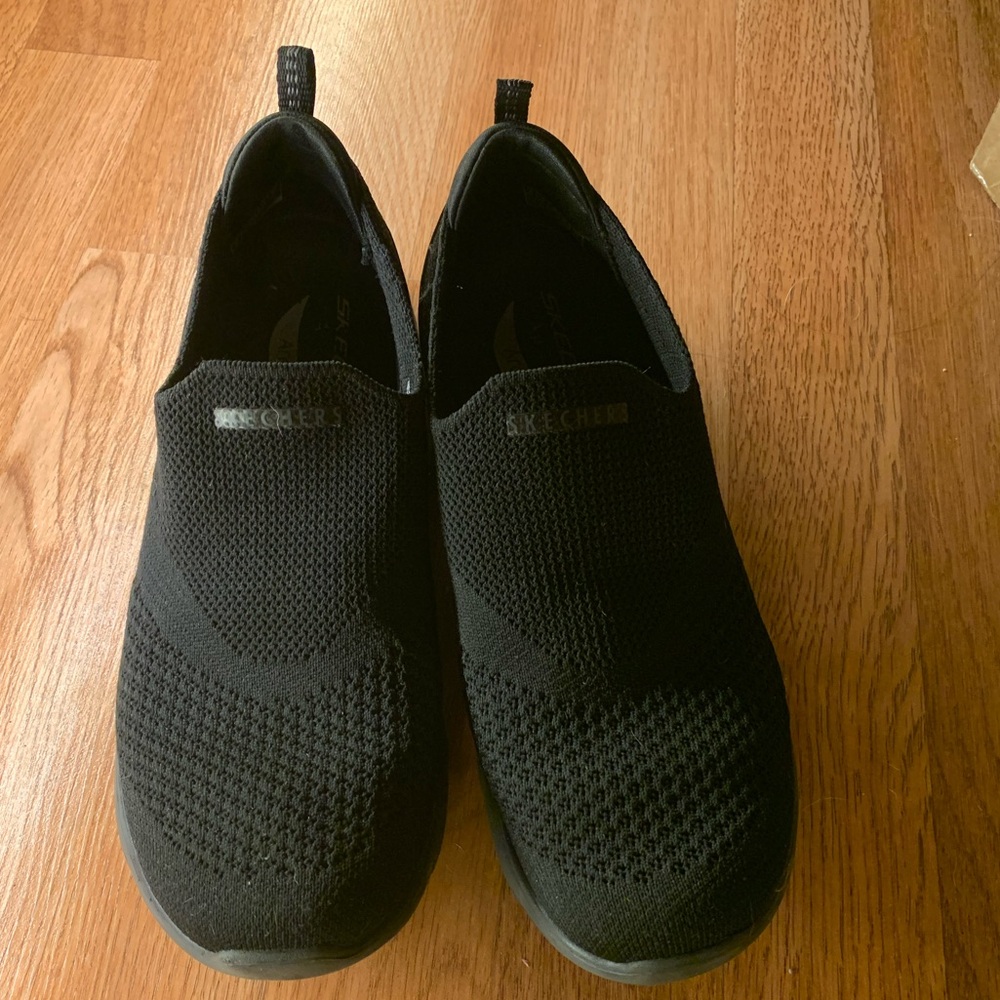 Skechers Women's Black Mesh Slip-On Sneakers